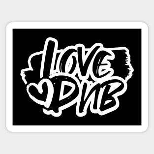 DNB - Love Heart (black) Sticker